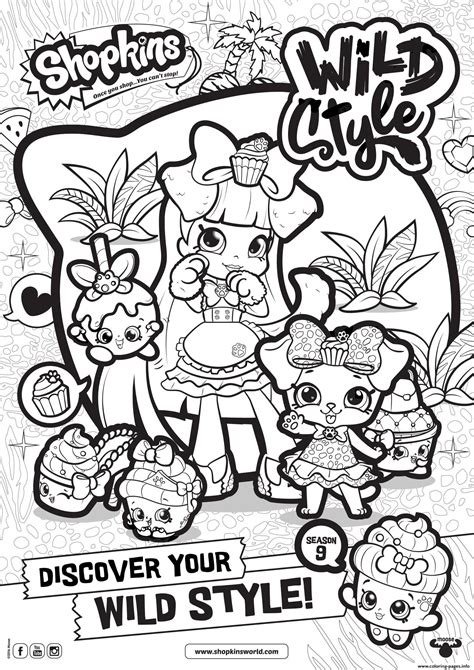 print shopkins season  wild style  coloring pages pusheen coloring