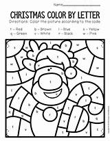 Christmas Color Number Worksheets Preschool Rudolph Letter Coloring Kindergarten Pages Kids Printables Letters Activities Numbers Lowercase Activity Colors Pre December sketch template