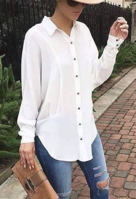 pin de jenny erazo en blusas en  camisa blanca manga larga ropa de moda outfits  camisa