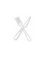 Coloring Fork Knife Kitchen Pages sketch template