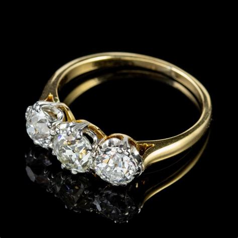 Antique Victorian 1 90 Carat Diamond Trilogy Circa 1900 Engagement Ring
