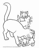 Cat Coloring Pages Kittens Printable Mother Cats Print Honkingdonkey Kids Book sketch template