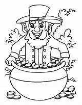 Leprechaun Gold Pot Coloring Pages Popular Coloringhome sketch template