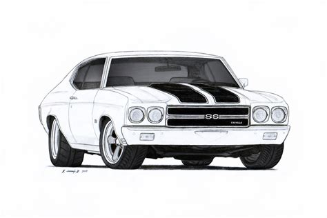 chevrolet chevelle ss pro touring drawing  vertualissimo