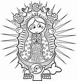 Guadalupe Virgen Virgencita sketch template