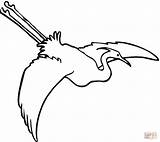 Coloring Egret Flying Beak Pages Printable Drawing Drawings 28kb 1200 Color sketch template