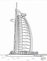 Burj Arab Coloring Dubai Emirates Pages Al United Khalifa Open sketch template