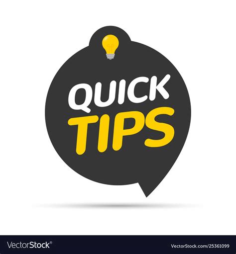 quick tips icon badge top tips advice note icon vector image