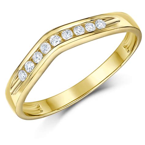 mm  carat yellow gold wishbone diamond set wedding ring yellow gold
