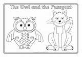 Pussycat Owl Colouring Sparklebox Sheets Coloring Related Items sketch template
