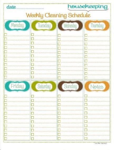 cleaning chart planners  super ideas cleaning schedule printable