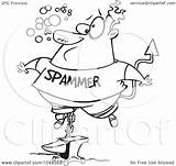 Spammer Sinking Toonaday Royalty Outline Illustration Cartoon Rf Clip 2021 sketch template