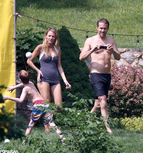 a shirtless ryan reynolds hung out with blake lively on the fourth of