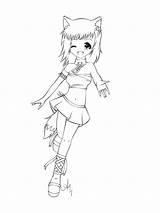 Anime Fox Girl Coloring Lineart Pages Cute Drawing Chan Chibi Deviantart Kawaii Gacha Life Drawings Manga Clipart Getdrawings Library Popular sketch template