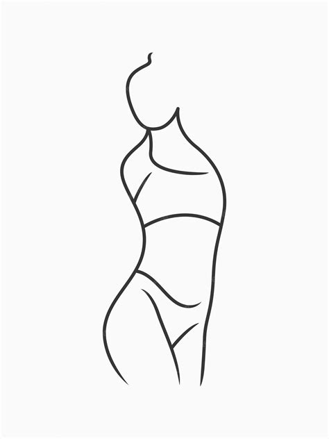 Premium Vector Elegant Female Body Art Line Silhouette