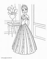 Frozen Coloring Pages Printable Anna Colouring Girls Print sketch template
