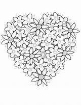 Coloring Pages Hearts Flowers Kids Heart Color Flower Printable Colouring Valentine Bing Adult Coloriage Coeur Adults Printables Filled Purple sketch template