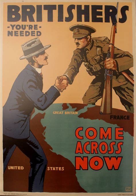 lloyd myers original vintage  world war  propaganda poster britishers youre needed