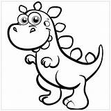 Coloring Dinosaurs Cartoon Rex Pages Kids Printable Color Print Children Style Animals sketch template
