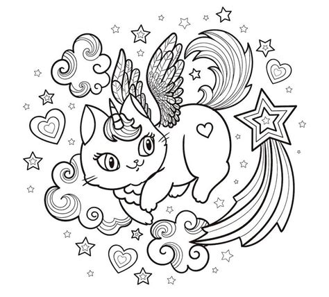 awesome unicorn cat coloring page  printable coloring pages  kids