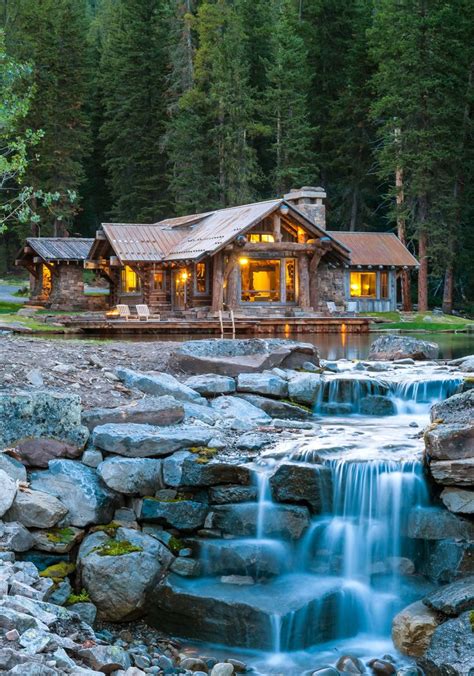 rustic montana cabin   private pond   sale   million dream house beautiful