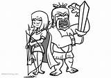 Royale Clash Coloring Archer Pages Barbarian Kids Printable Clipartmag Clipart sketch template
