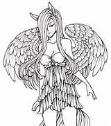 Coloring Pages Fairy Angel Gothic Adult Adults Fairies Printable Advanced Girl Angels Beautiful Color Drawing Books Getcolorings Goth Butterfly Girls sketch template