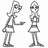 Coloring Pages Phineas Ferb Candace Everyone sketch template