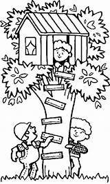 Coloring Treehouse Pages Kids Hide Seek Tree Playing Boomhutten Chavez Kleurplaten Cesar House Colouring Print Printable Houses Size Color Fun sketch template