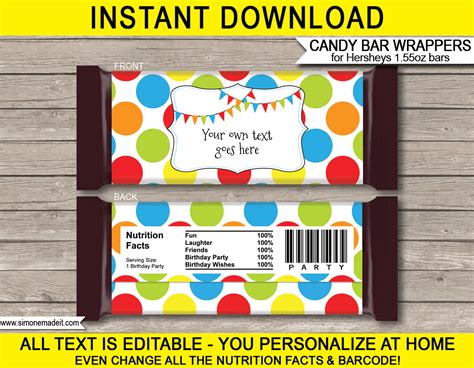 polkadot hershey candy bar wrappers personalized candy bars