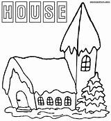 House Coloring Pages Winter sketch template