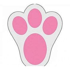 easter bunny footprint template laminate  cut  pink leave