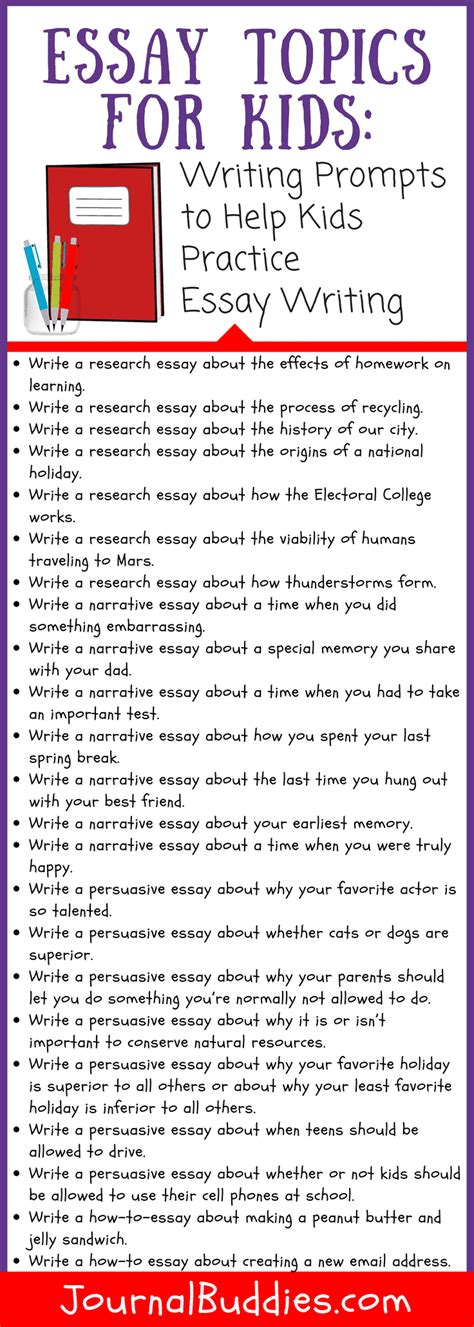 kids writing prompts  practice essay writing