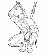 Deadpool Coloriages Heros Vs Everfreecoloring Armes Héros sketch template