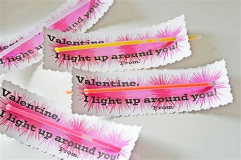 printable valentine glow stick valentine