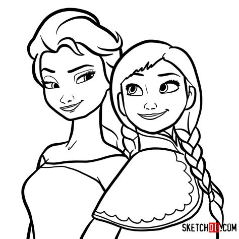 sisters sketch   draw elsa  anna  frozen