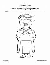 Coloring Maathai Wangari Winfrey Oprah Edumonitor sketch template