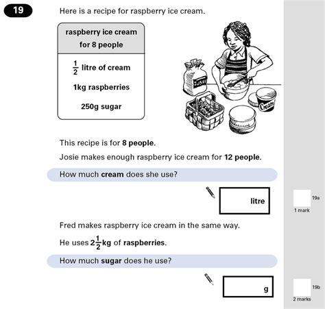 ks sats maths recipe problems  paper questions piacademy