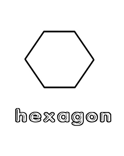 hexagon page objects coloring pages