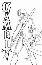Gambit Colouring sketch template