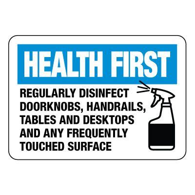 disinfect surfaces signs cleaning signs emedco
