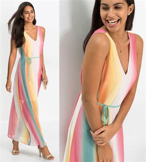 bodyflirt kolorowa sukienka maxi   oficjalne archiwum allegro
