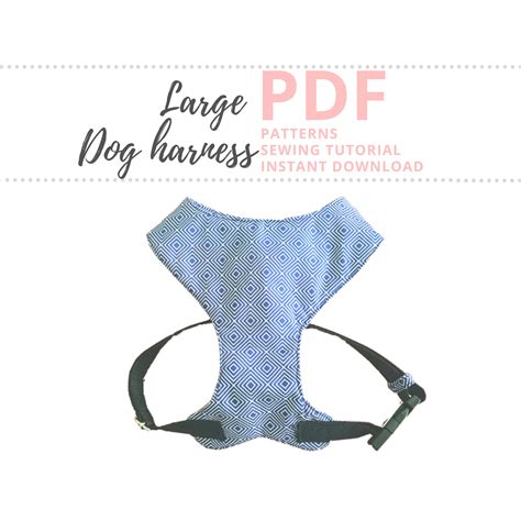 dog harness pattern  instructions large size adjustable etsy