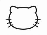 Kitty Hello Bow Outline Printable Face Cutouts Template Coloring Printablee Pages Cake Via sketch template