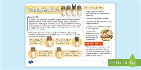 canopic jars facts resource teacher  twinkl