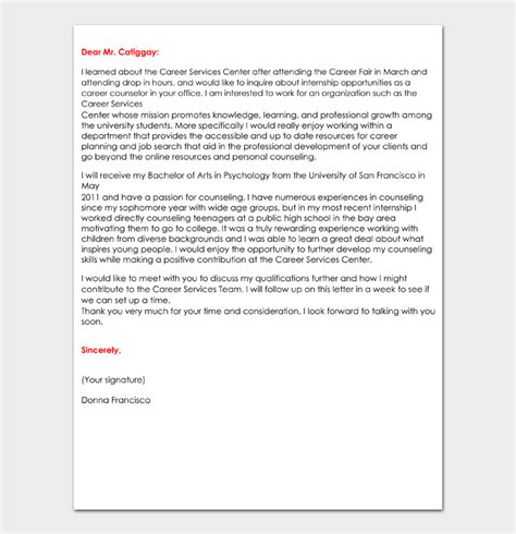 job inquiry letter examples  templates
