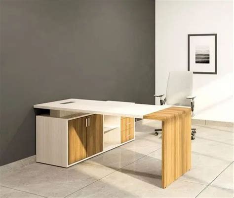 particle board rectangular adriano director s table in birch and white