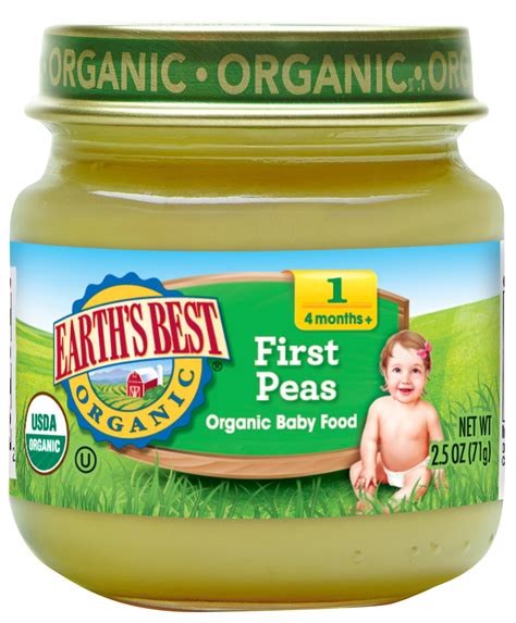 earths  organic stage  baby food  peas  oz jar