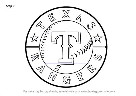 draw texas rangers logo mlb step  step drawingtutorialscom