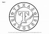 Rangers Texas Logo Draw Drawing Step Mlb Tutorials Drawingtutorials101 sketch template